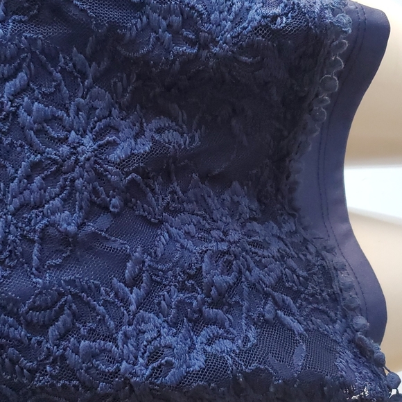 As U Wish Dress for Teenagers Lace Details Keyhole Tie Back Royal Blue Size Sm - Picture 9 of 12